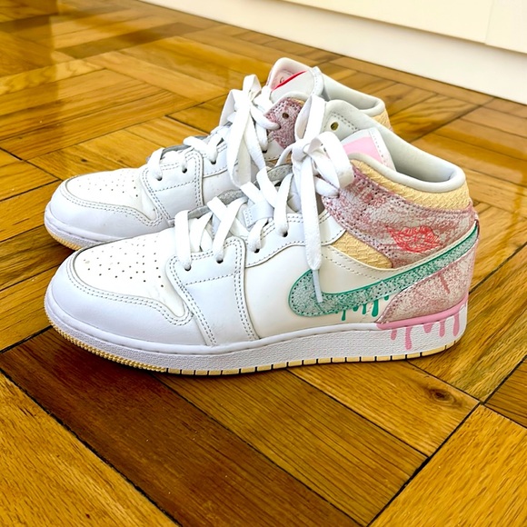 Jordan Shoes Nike Air Jordans Mid Gs Paint Drip Ice Cream Poshmark